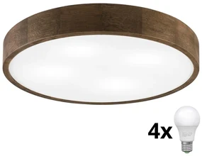 Brilagi - Plafonieră LED CARVALHO 4xE27/60W/230V, finisaj stejar-nuc, Ø 57,5 cm