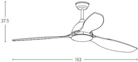 Ventilator de tavan cu telecomanda Romey lemn negru