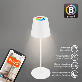 Briloner COLORIS 7559016-LED Lampă de birou LED RGB, 3,5W/5V, IP44, 2000mAh, Wi-Fi Tuya