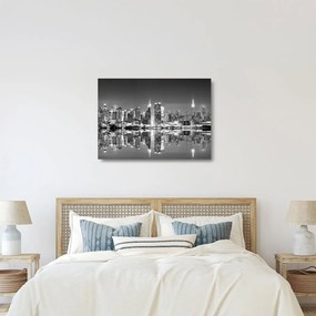 Tablou pe sticlă - New York, alb-negru (70x50 cm)