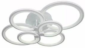 Lustra Led , 6 Cercuri, Alba, Esn 6626 -6 Wh 196 w