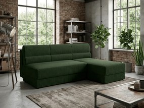 Coltar extensibil de colt TAVERO SLIM, verde inchis, reversibil, 201x140 cm
