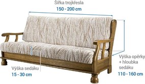 Gaico Huse bielastice UNIVERSO NOU bej cu dungi 3fotoliu cu manere de lemn (l. 150 - 200 cm)