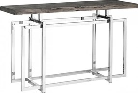 Consola design LUX din otel lucios si lemn Tuxedo
