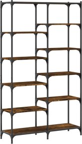 vidaXL Raft de cărți stejar afumat 100x32x170cm lemn prelucrat și fier