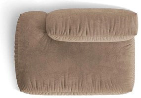 Modul pentru canapea modulară maro deschis cu tapițerie din catifea (cu colț pe partea stângă) Martina – Micadoni