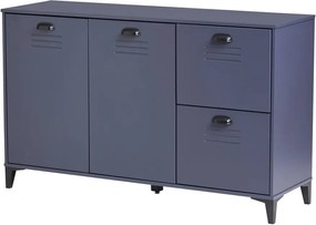 Servantă din lemn de pin Marckeric Zack, lățime 130 cm, albastru