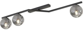 Plafonieră NATON, 3x E14, 10W, 230V, negru/fumuriu