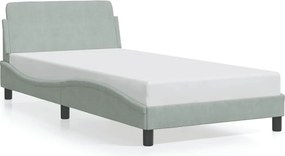 vidaXL Cadru de pat, Dover, gri deschis, 100x200 cm, catifea