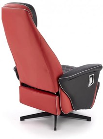 Fotoliu recliner tapitat Camaro negru-rosu - H 112-86 cm