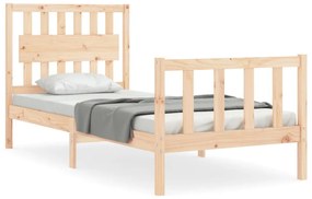 3192391 vidaXL Cadru de pat cu tăblie single, lemn masiv