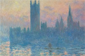 Tablou - Claude Monet, The Houses of Parliament, Sunset, reproducere (90x60 cm)