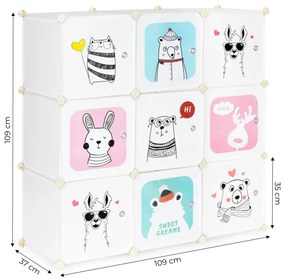 Dulap de depozitare jucării animale 109x37x109 cm