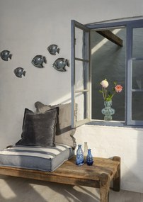 Saltea pătrată din bumbac în dungi pentru podea și terasă, 60×60×12 cm, „Stripe Sitting Pad"