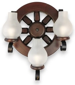 Aplica de perete rustica fabricata manual din lemn Roata WOOD-RO-AP3