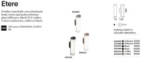 Aplica LED Exterior, Negru, Protectie IP44, Etere ap 3000k