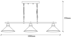 Lustră pe lanț SIVANI 3xE27/100W/230V