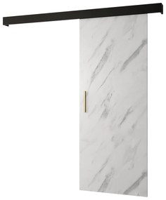 Uși culisante 90 cm Sharlene I (marmură alb + negru mat + auriu). 1043593