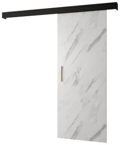 Uși culisante 90 cm Sharlene I (marmură alb + negru mat + auriu). 1043593