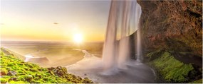 Tablou - Seljalandsfoss din spatele peșterii (120x50 cm)