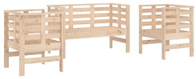 825142 vidaXL Set mobilier de grădină, 3 piese, lemn masiv de pin