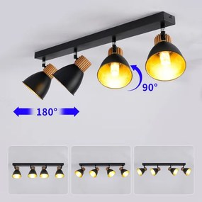 Brilagi - Corp de iluminat cu spoturi ODENSE 4xE14/10W/230V lemn/negru