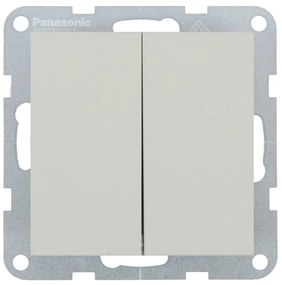 Intrerupator dublu 10A, IP20, Sandstone, Panasonic Karre Plus 55 Soft Touch
