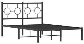 376224 vidaXL Cadru de pat metalic cu tăblie, negru, 120x200 cm