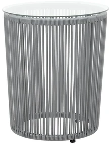 48140 vidaXL Set mobilier de bistro cu perne, 3 piese, gri, ratan PE