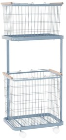 Cos de rufe HERMES, gri-albastru, metal/plastic, 40x30x96 cm