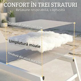 Outsunny Șezlong basculant pentru plajă | Aosom Romania