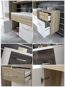 Zondo Mobilier baie Lunara (bodega + Alb lucios ) (cu sifon, baterie Economico). 1053657