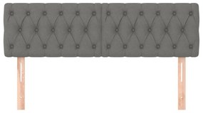 Tablii de pat, 2 buc, gri inchis, 72x7x78 88 cm, textil 2, Morke gra, 144 x 7 x 78 88 cm