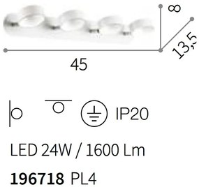 Aplica LED perete sau tavan directionabila OBY PL4 196718