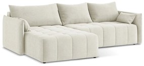 Colțar bej extensibil/cu spațiu de depozitare (cu colț pe partea stângă/cu șezlong) Moku – Makamii