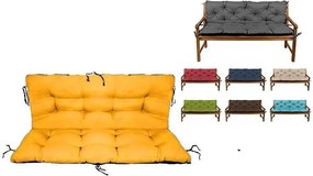 Set perne decorative pentru Balansoar, leagan sau bancuta, perna sezut 180x55 + perna spate 180x55, culoare galben