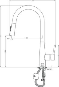 Baterie bucatarie extractabila finisaj crom Lukrecja BDH_072M