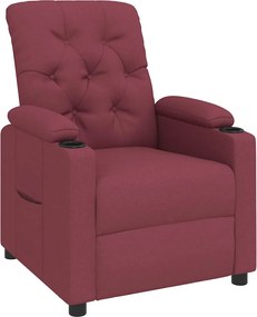 vidaXL Fotoliu rabatabil, roșu vin, material textil