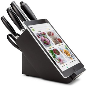 Katsu, set de cuțite din 8 piese, 5 cuțite, 1 pilă de cuțite, 1 foarfecă universală, suport pentru iPad