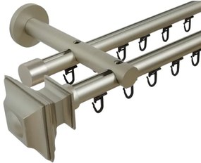 Galerie dubla teava profil VERDI PICIOR UNIVERSAL ,prindere perete 19/19 CROM MAT (Alege marime: 280 cm)