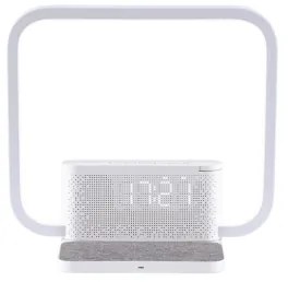 Lampă LED dimabilă de masă cu ceas deșteptător și încărcare Qi Immax 08994L 18W/230V alb