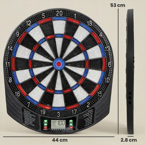 SPORTNOW Set electronic de darts cu vârfuri moi, ecrane LED duble, 33 de jocuri, 202 de variante, până la 8 jucători | Aosom Romania