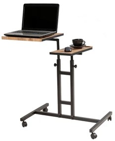 Măsuță ajustabilă GLEN 87x67 cm maro/neagră