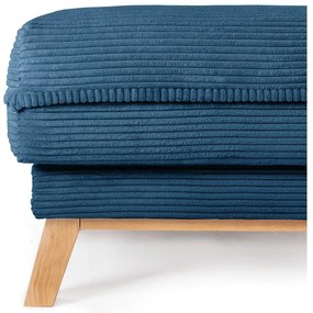 Taburet albastru cu tapițerie din catifea reiată Tori – Bonami Selection