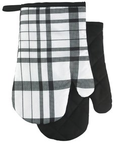 Set de 2 manusi de bucatarie cu magnet CHECKS, alb-negru