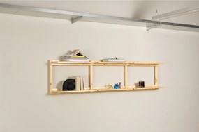 Bibliotecă de perete în culoare naturală din lemn de pin 192x47,5 cm Groove – Karup Design