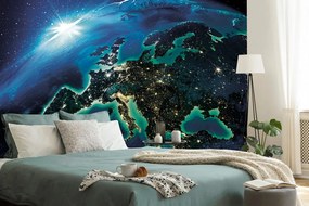 Fototapet planetă albastră strălucitoare