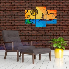 Tablou cu pictură străveche (90x60 cm)