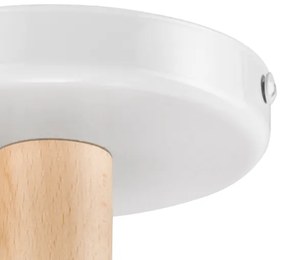 Lustr ELLIE 5xE27/60W/230V alb/buc montat pe tavan