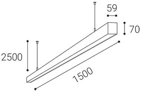 Lustră LED pe cablu NOLI LED/60W/230V 3000K/3500K/4000K negru LED2